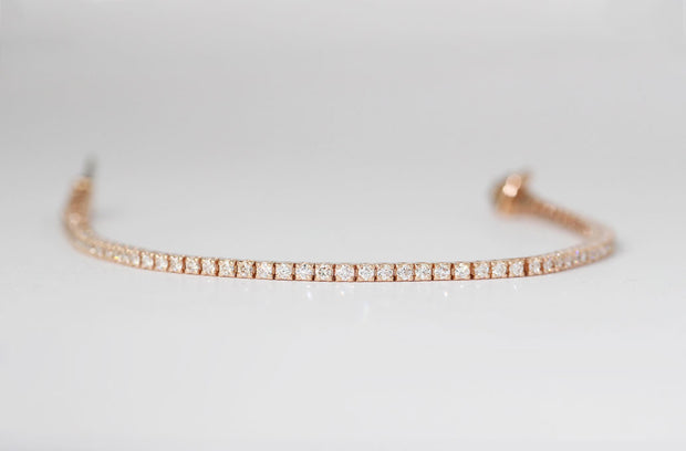 Rose Gold Diamond Tennis Bracelet |14k Rose Gold