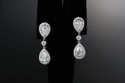 Double Pear Shape Drop Earrings | 18K White Gold