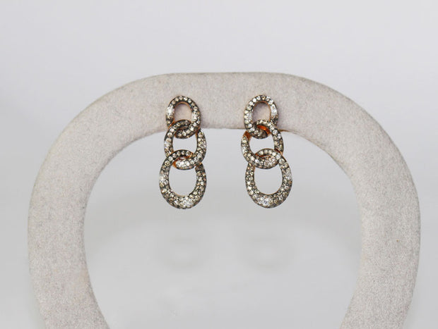 Diamond Link Earrings | 14K Rose Gold