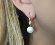 Cultured Pearl Drop Earrings | 18K Yellow Gold