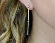 Line Diamond Earrings | 18K Rose Gold