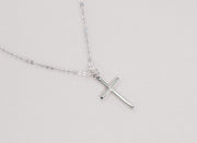 Diamond And Gold Cross Pendant Necklace | 14K White Gold