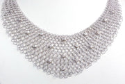 Mesh Chain and Diamond Necklace | 18K White Gold