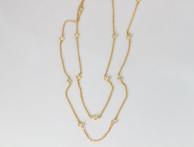 Diamonds On A String Yellow Gold 30''