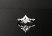 Princess and Marquise Cut Ring | 18K White Gold