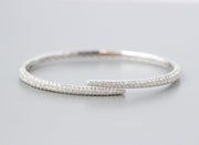 Diamond Pave Bangle | 18K White Gold