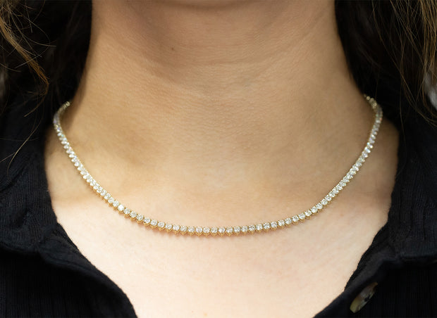 Diamond Tennis Necklace | 14K Yellow Gold