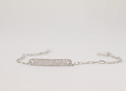 Pave Diamond ID Bracelet | 18K White Gold