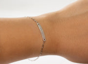 Pave Diamond ID Bracelet | 18K White Gold