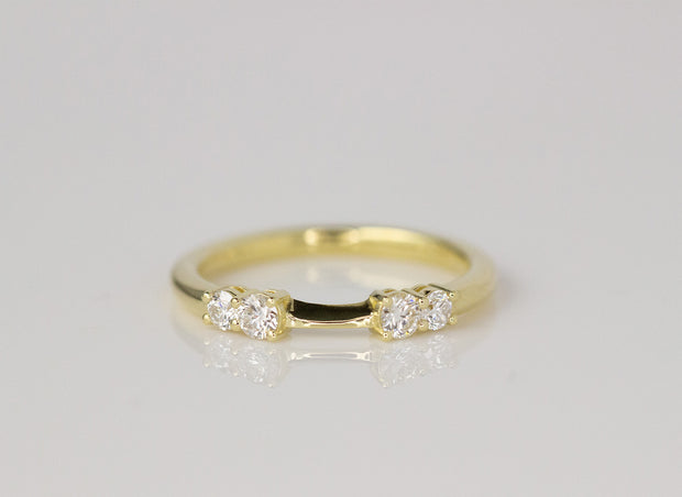 Diamond Wedding Band | Custom 18K Yellow Gold