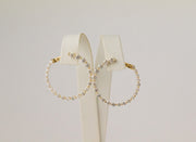 Large Diamond Circle Earrings| 18K Yellow Gold