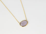 Lavender Jade Pendant Necklace | 14K Yellow Gold