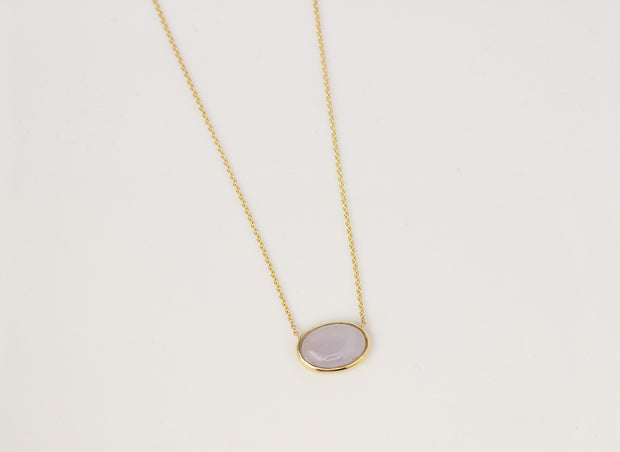 Lavender Jade Pendant Necklace | 14K Yellow Gold