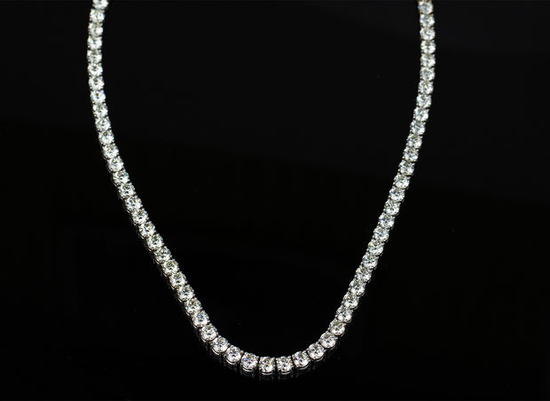 Diamond Tennis Necklace | 18K White Gold