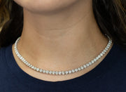 Diamond Tennis Necklace | 18K White Gold