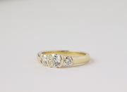 Three Stone Brilliant Cut Diamond Engagement Ring | 14K Yellow Gold