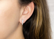 Graduated Diamond Huggie Earrings | 18K White Gold