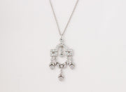 Art Deco Diamond Pendant Necklace | 18K White Gold