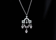 Art Deco Diamond Pendant Necklace | 18K White Gold