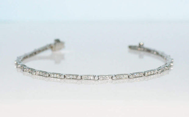 Pave Vintage Style Diamond Bracelet | Platinum