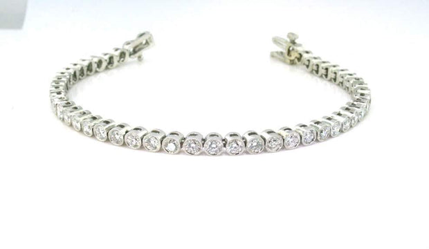 Bezel Diamond Bracelet | 14K White Gold