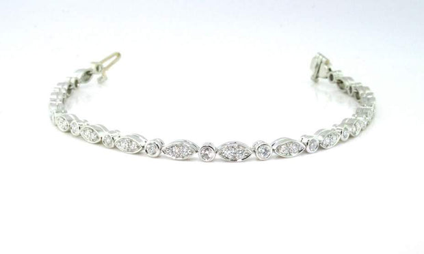 Marquis Diamond Bracelet | Platinum with Round Diamonds