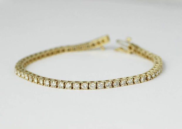 Diamond Line Bracelet | 14K Yellow Gold 5.34CTS