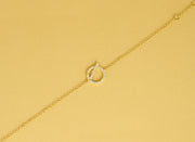 Gold and Diamond Circle Bracelet | 18K Yellow Gold