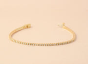 Diamond Line Bracelet | 14K Yellow Gold
