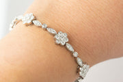 Diamond Flower Bracelet | Platinum