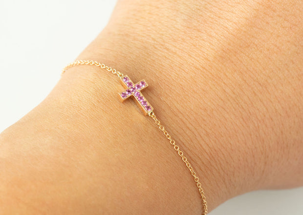 Faith Diamond Cross Bracelet | Artelia