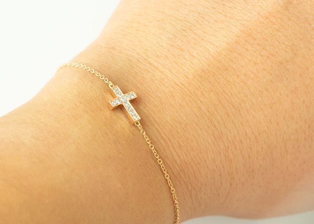 Diamond cross bracelet for women's Clearance