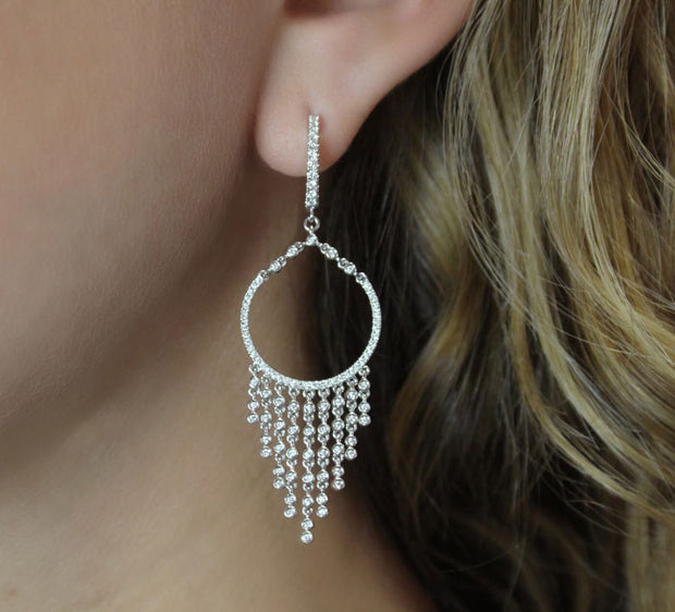 Chandelier Diamond Bezel Earrings