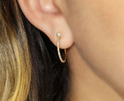 Small Pearl And Diamond Hoop Earrings