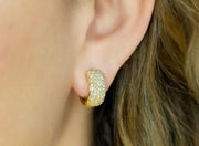 Diamond Huggie Earrings in Yellow Gold