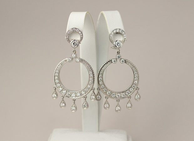 Diamond Chandelier Earrings | 18K White Gold