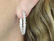 Diamond Hoop Earrings | 4.85 CTS 18K White Gold