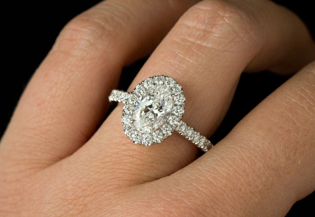 Modified Oval Halo Engagement Ring