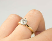 Solitaire Brilliant Cut Diamond with Knife Edge Band