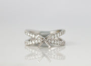 Diamond Criss Cross Open Design Ring Setting | 18K White Gold