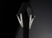 Diamond Twist Hoop Earrings | 18K White Gold