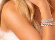 Wide Art Deco Style Diamond Bracelet | Platinum