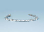 Baguette And Round Diamond Bracelet | Platinum