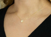 Diamond Clover Pendant Necklace | 18K Yellow Gold