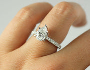 Pear Shape Diamond With Shared Prong Band