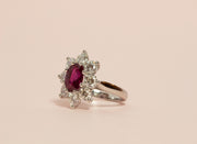 Ruby and Diamond Ring | Platinum