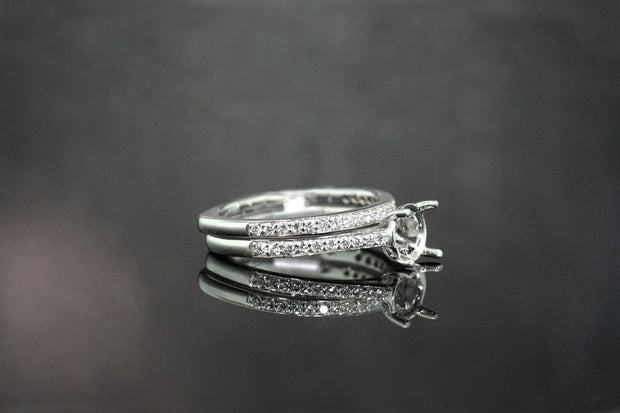 Cathedral Semi Mounted Setting | 18K White Gold