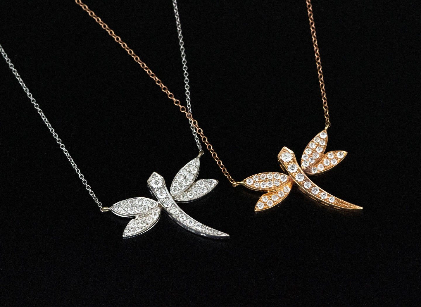 Diamond dragonfly pendant necklace Clearance
