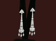 Art Deco Inspired Diamond Drop Earrings | Platinum