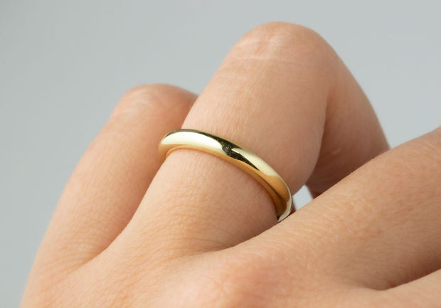 Classic Rounded Yellow Gold Band | Comfort Fit
